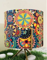 GREYFOX 19 inch Metal Planter Pot or Home & Garden ( Red Printed) Decor With just Wipe of a Clean Dry or Wet Cloth, It Gets Cleaned, Shiny and Even Neweration - Free Size, White Golden, Metal, Red Printed, Pack of1